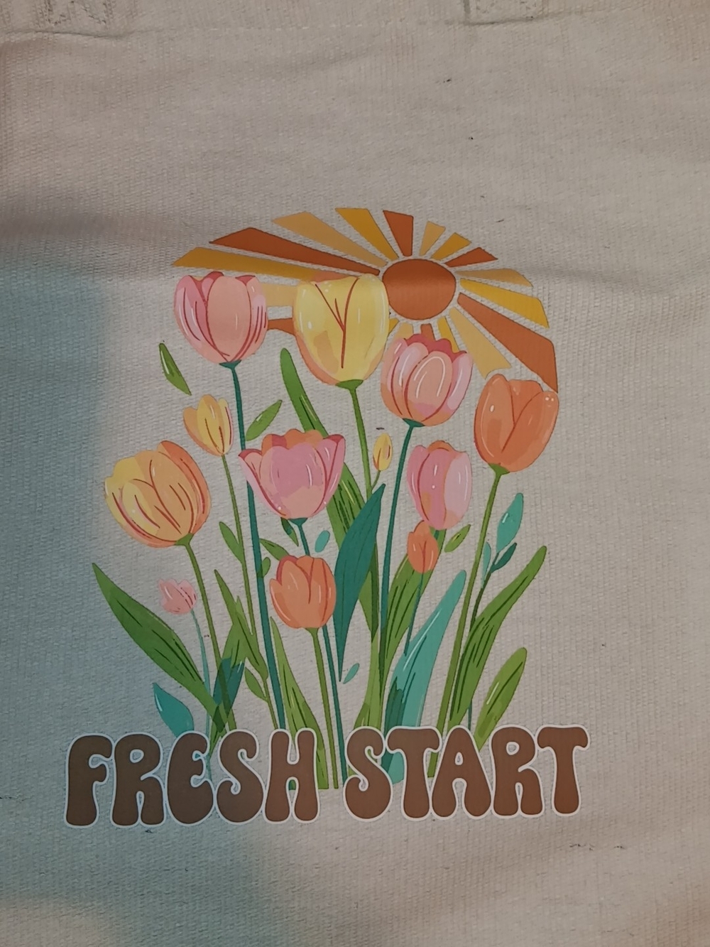 Fresh Start Tulip Print Totw Bag- Multicolor